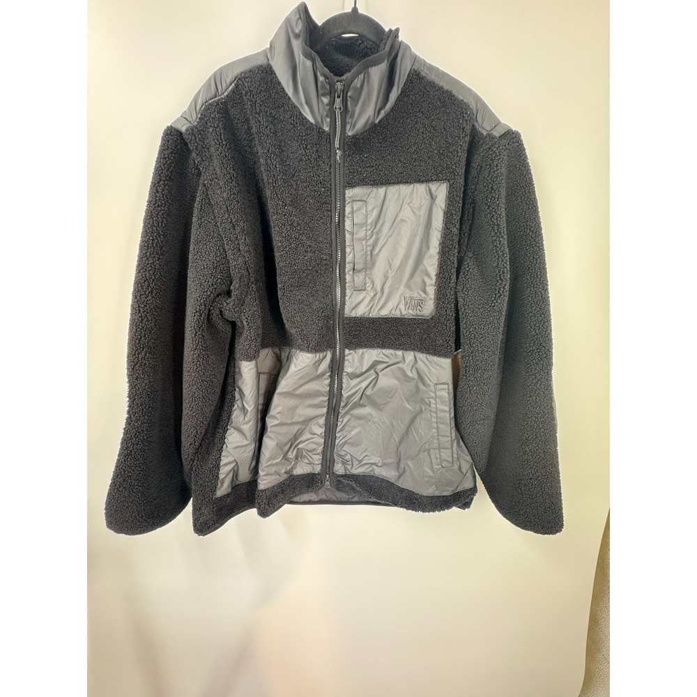 Vans Men's XL MTE Navigate‎ Highpile Outdoors Double Zipper Sherpa Jacket Black